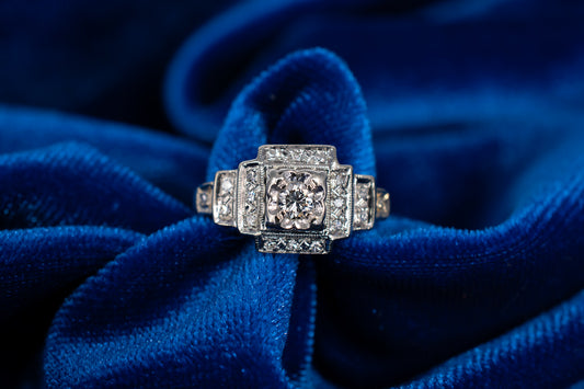 Art Deco 14k Diamond Vintage Ring