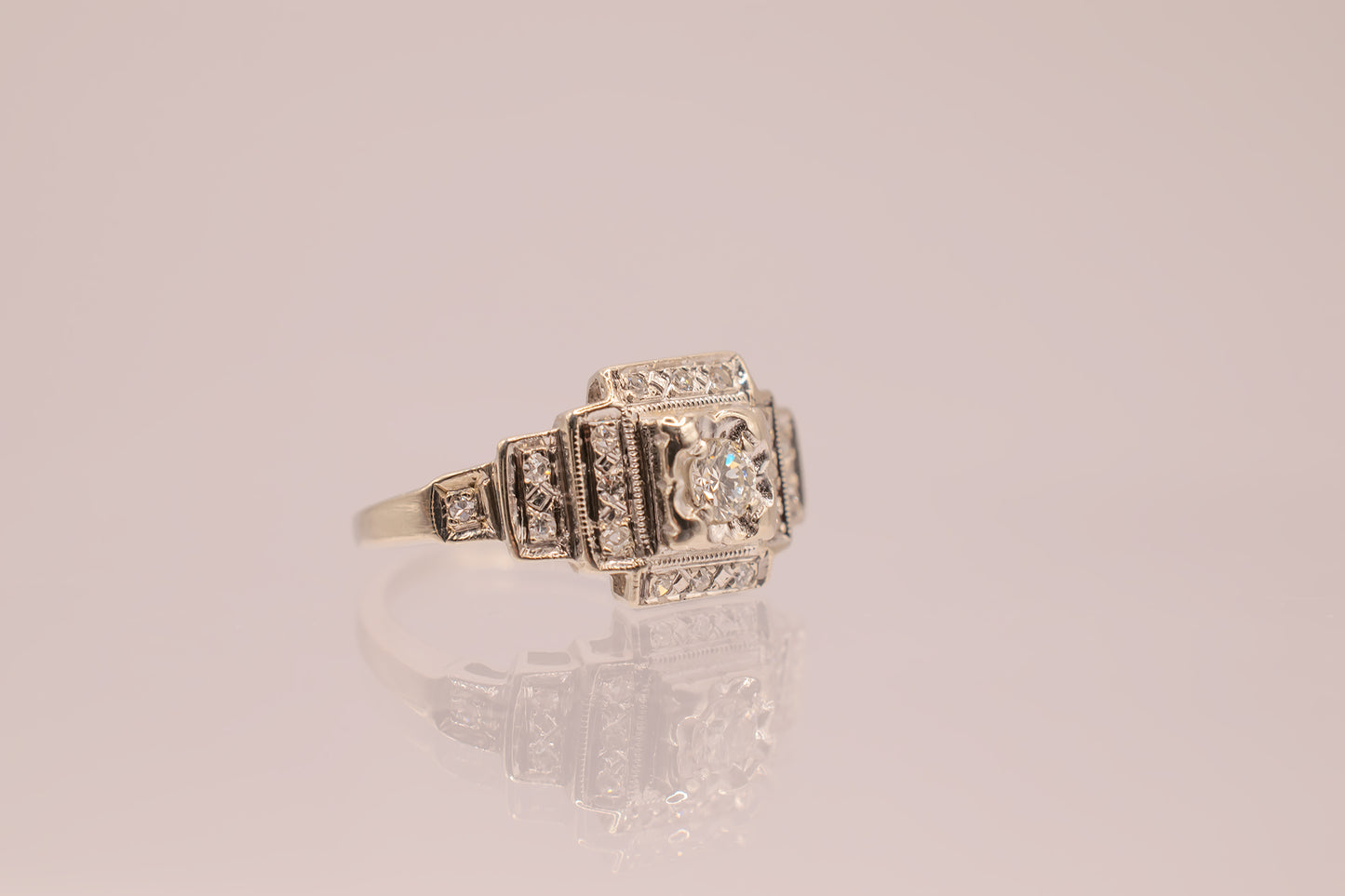 Art Deco 14k Diamond Vintage Ring