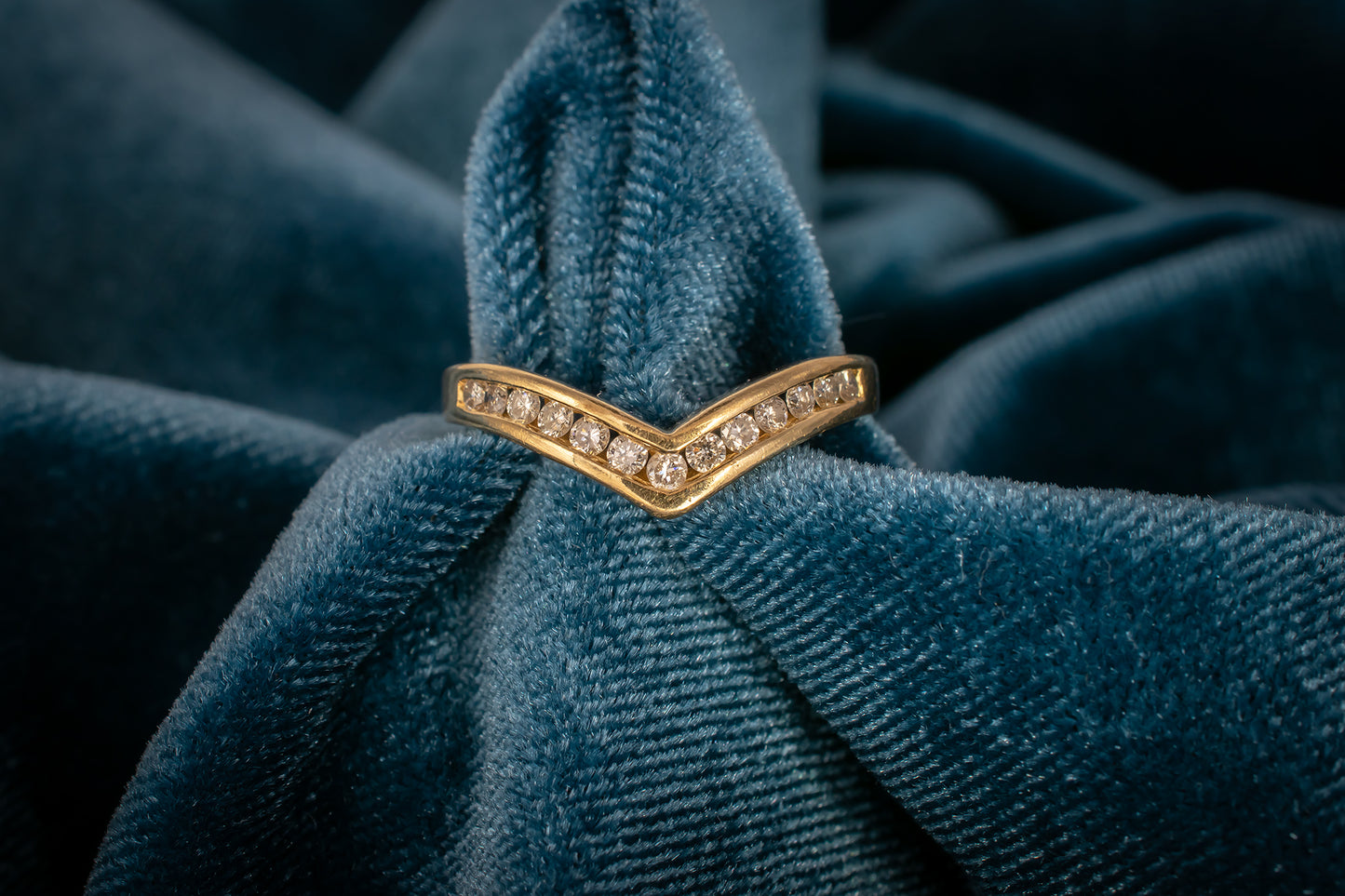 Vintage 14k Chevron Diamond Ring