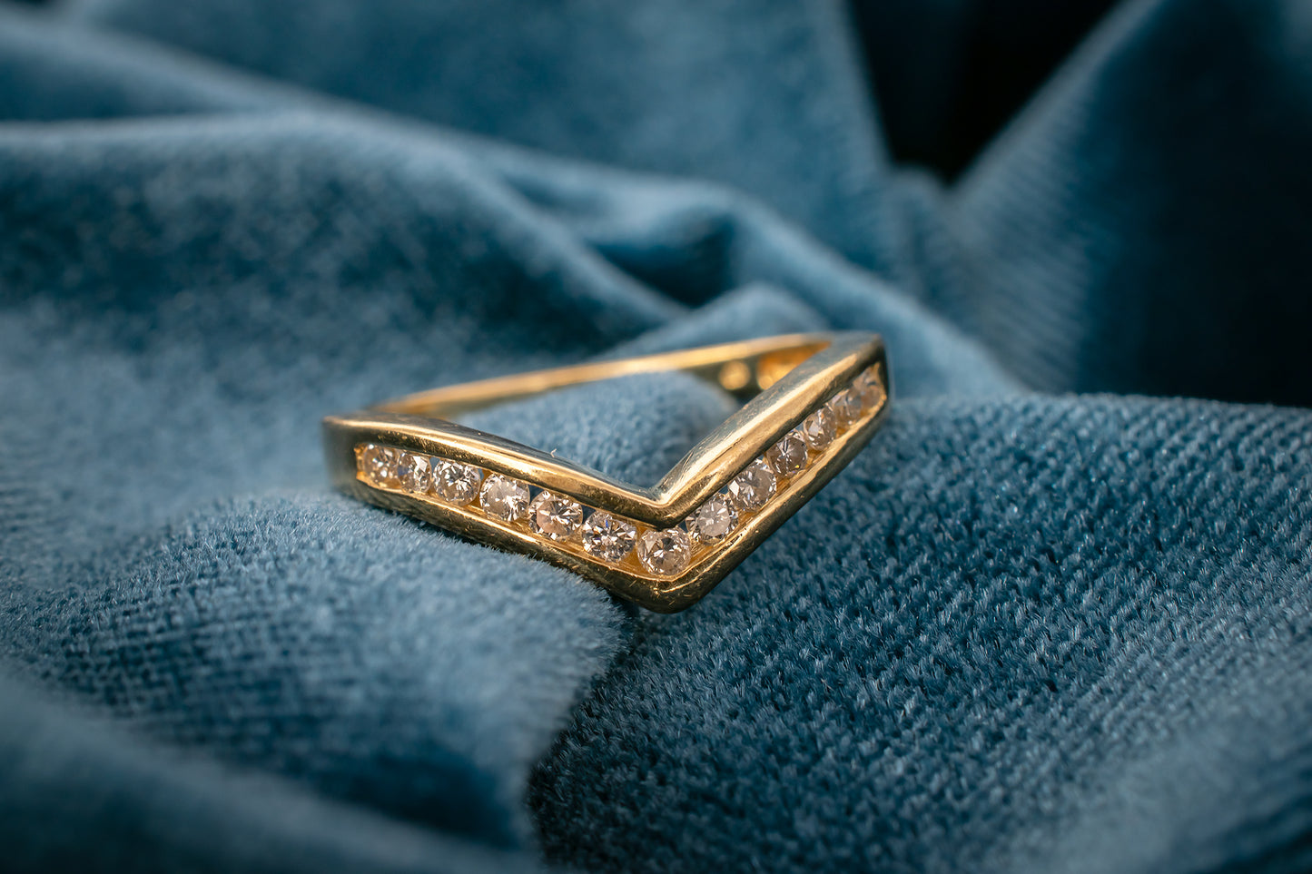 Vintage 14k Chevron Diamond Ring