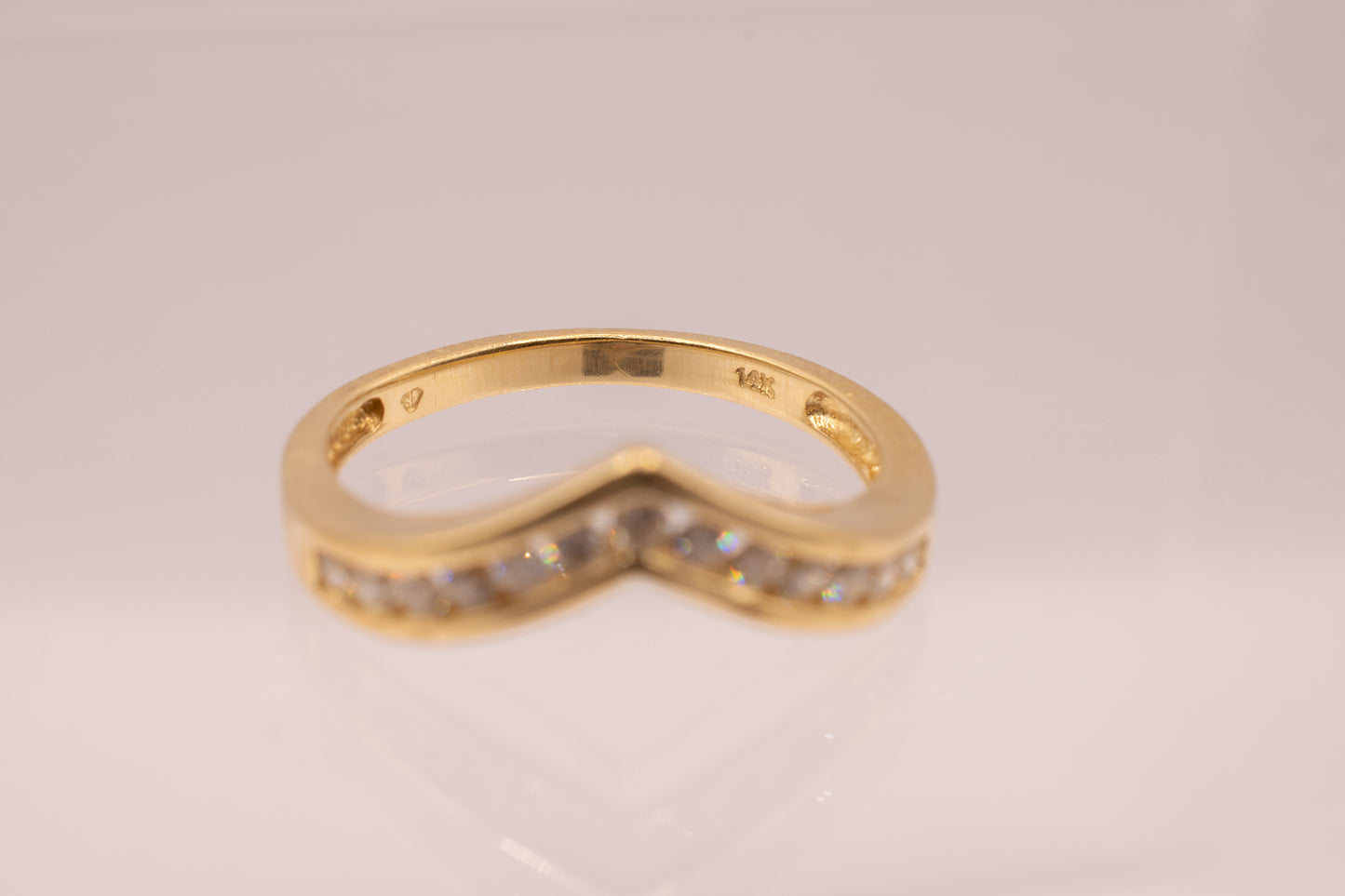 Vintage 14k Chevron Diamond Ring