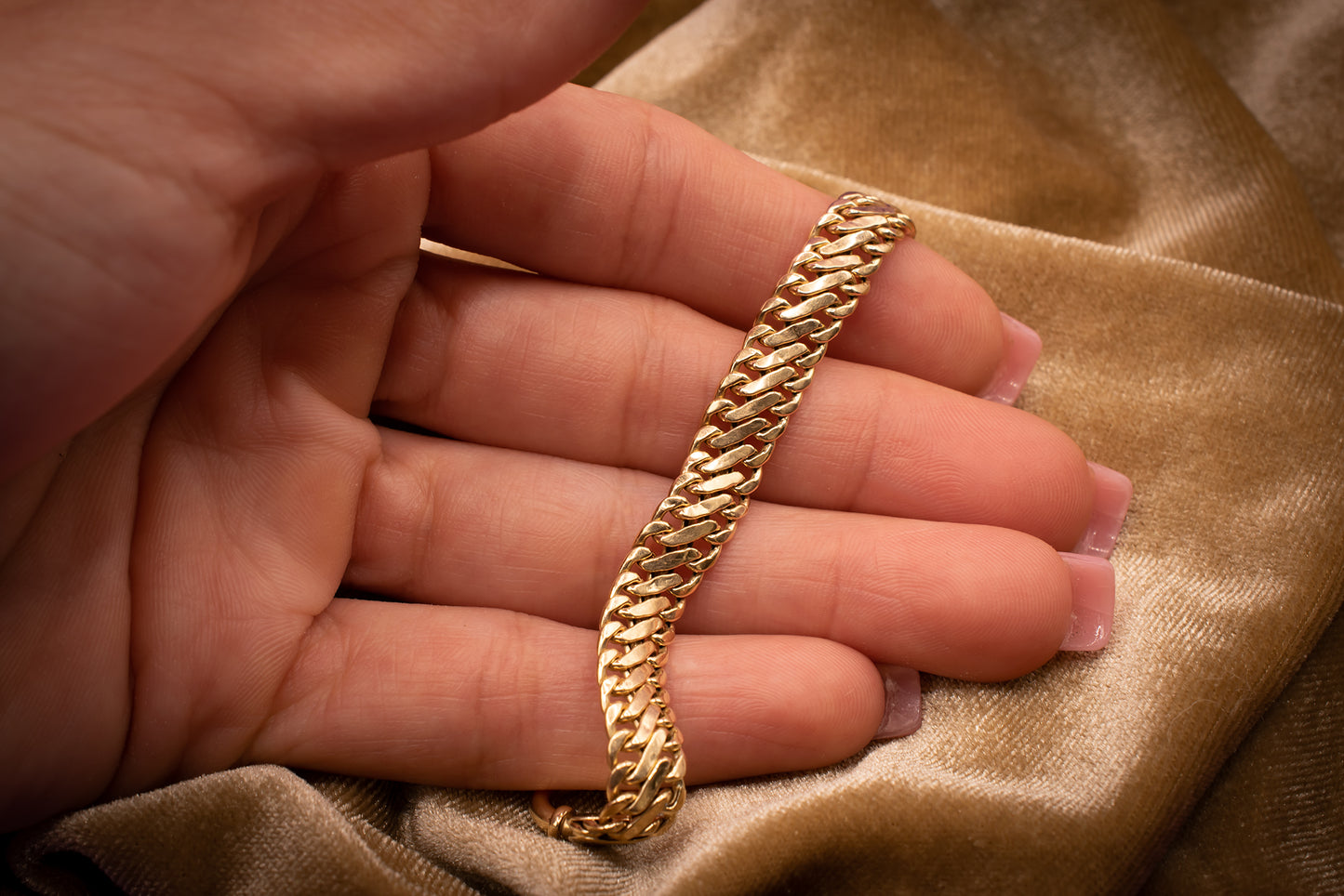 Vintage 14k Fancy Flat Link Bracelet