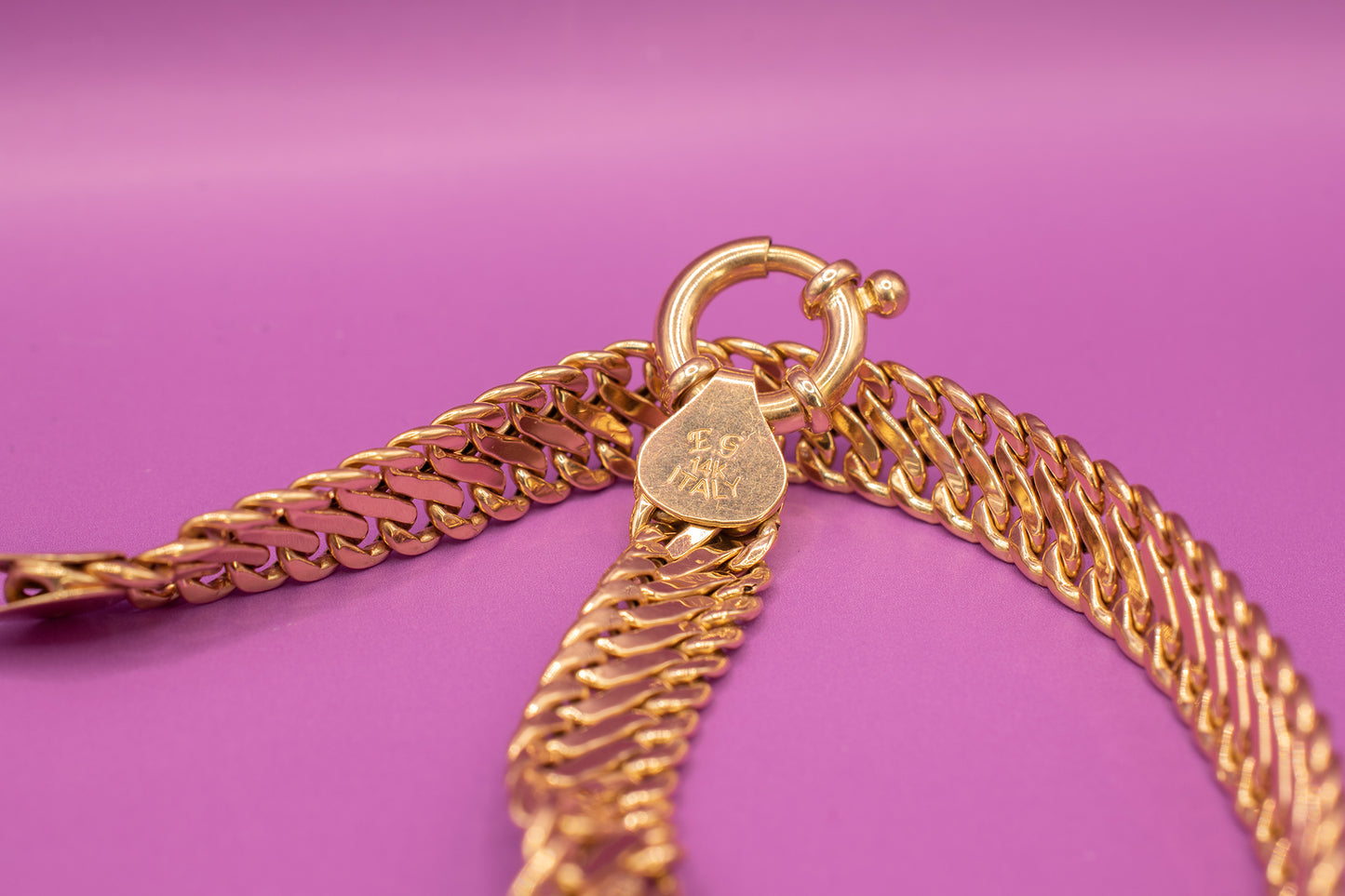 Vintage 14k Fancy Flat Link Bracelet