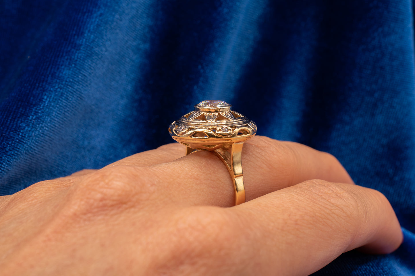 Vintage 14k UFO ring