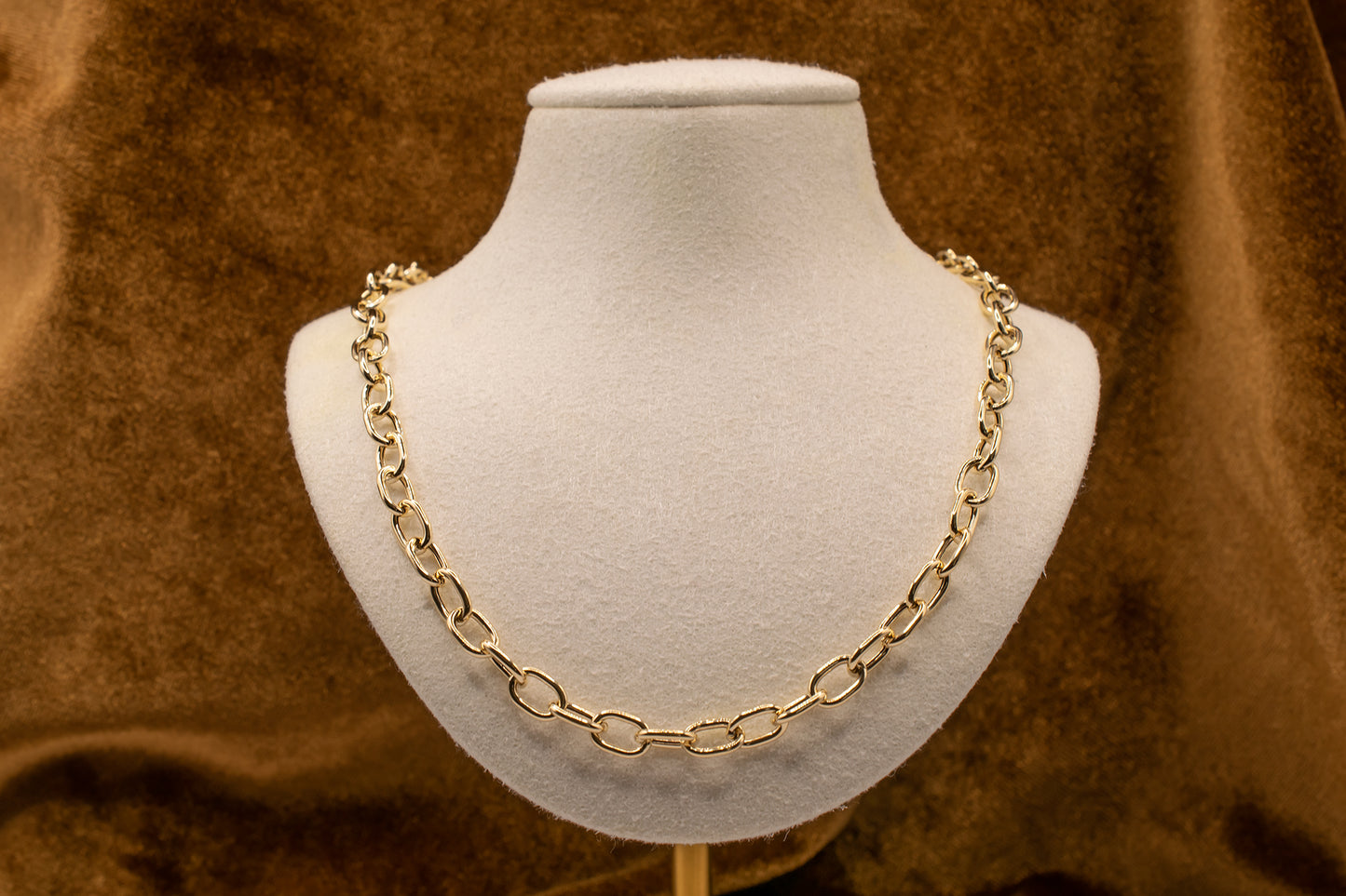 14K Yellow Gold Oval Link Necklace 5.2mm