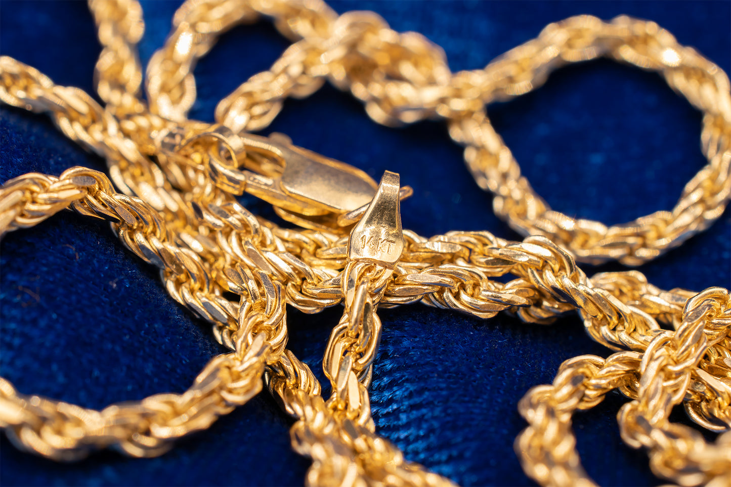 Vintage 14k Solid Gold Rope Chain