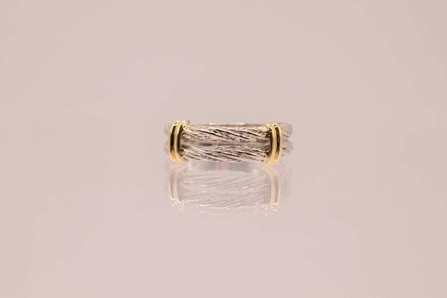 Vintage Two Tone 14k Gold Cable Style Ring