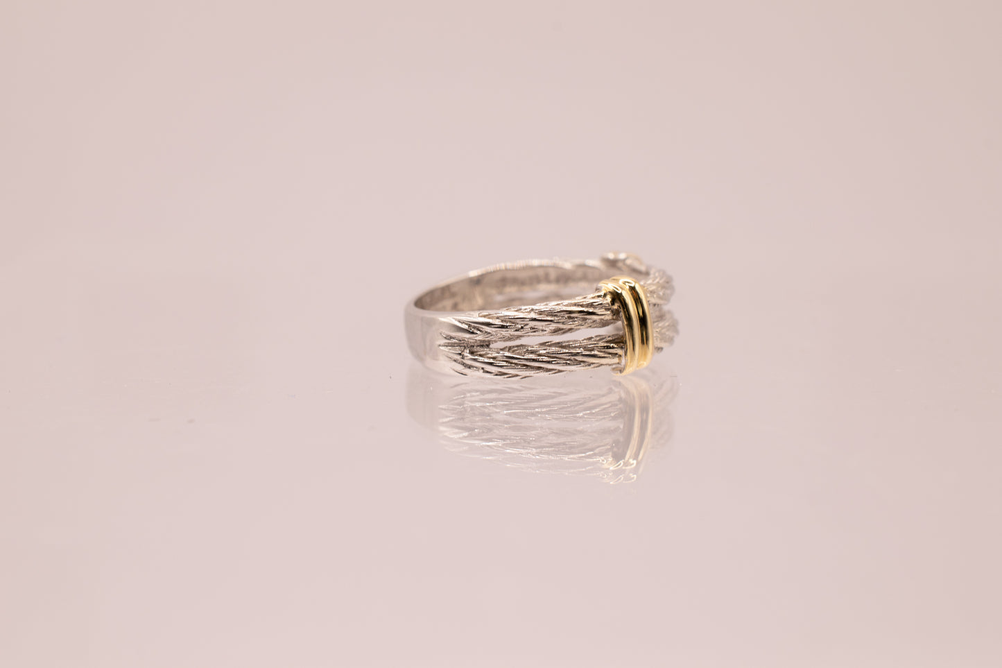 Vintage Two Tone 14k Gold Cable Style Ring