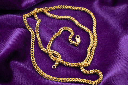 Vintage Estate 10k Yellow Gold Wheat Link Gold Chain
