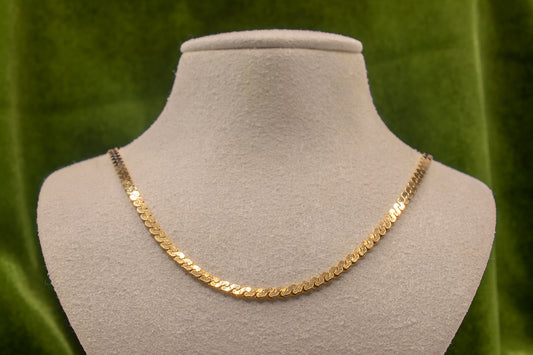 Vintage 14k Yellow Gold S Link Chain Necklace 18.5 Inches 2.5 mm.