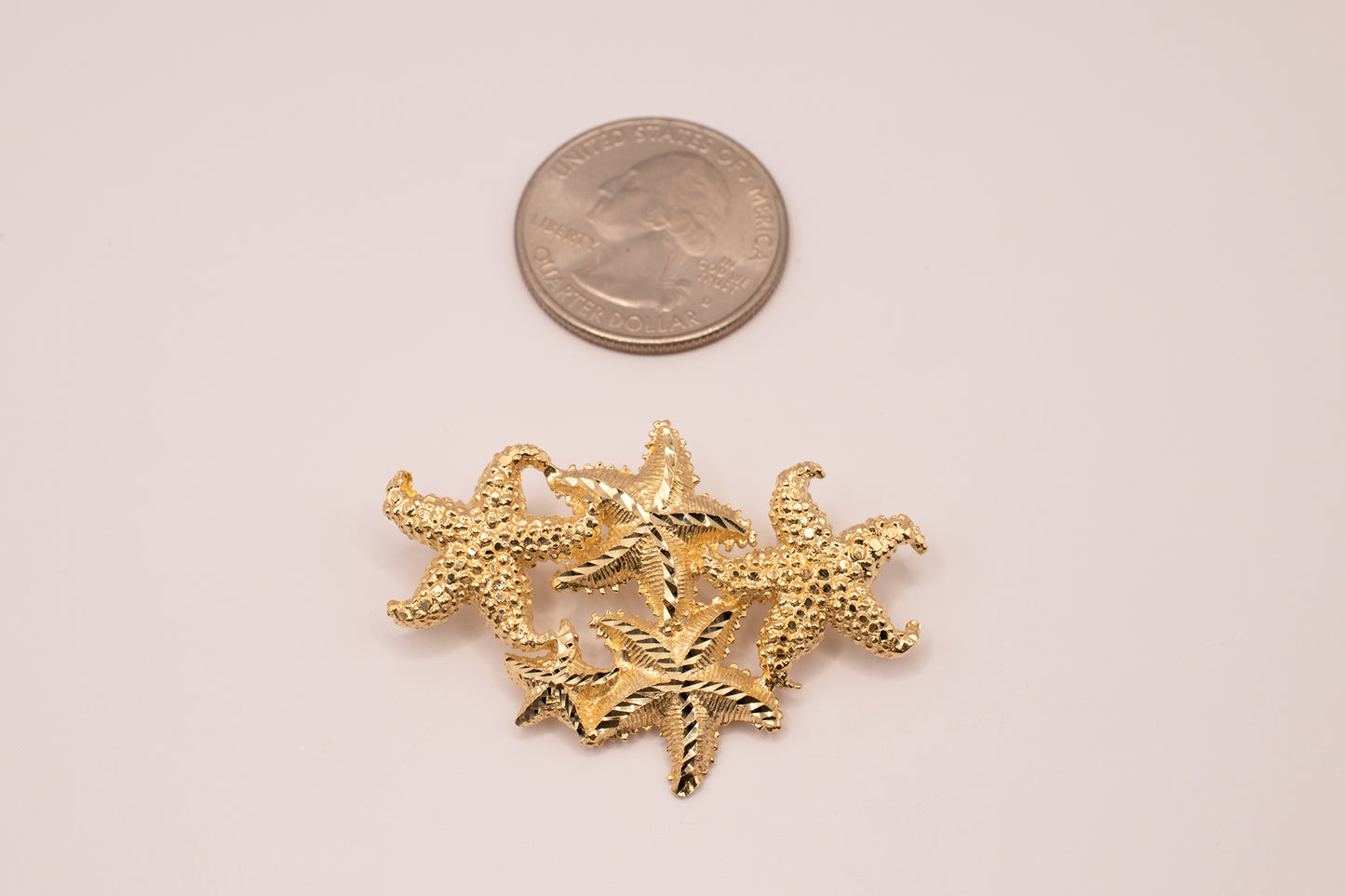 Vintage 14K Yellow Gold Starfish Ocean Theme Slide Pendant