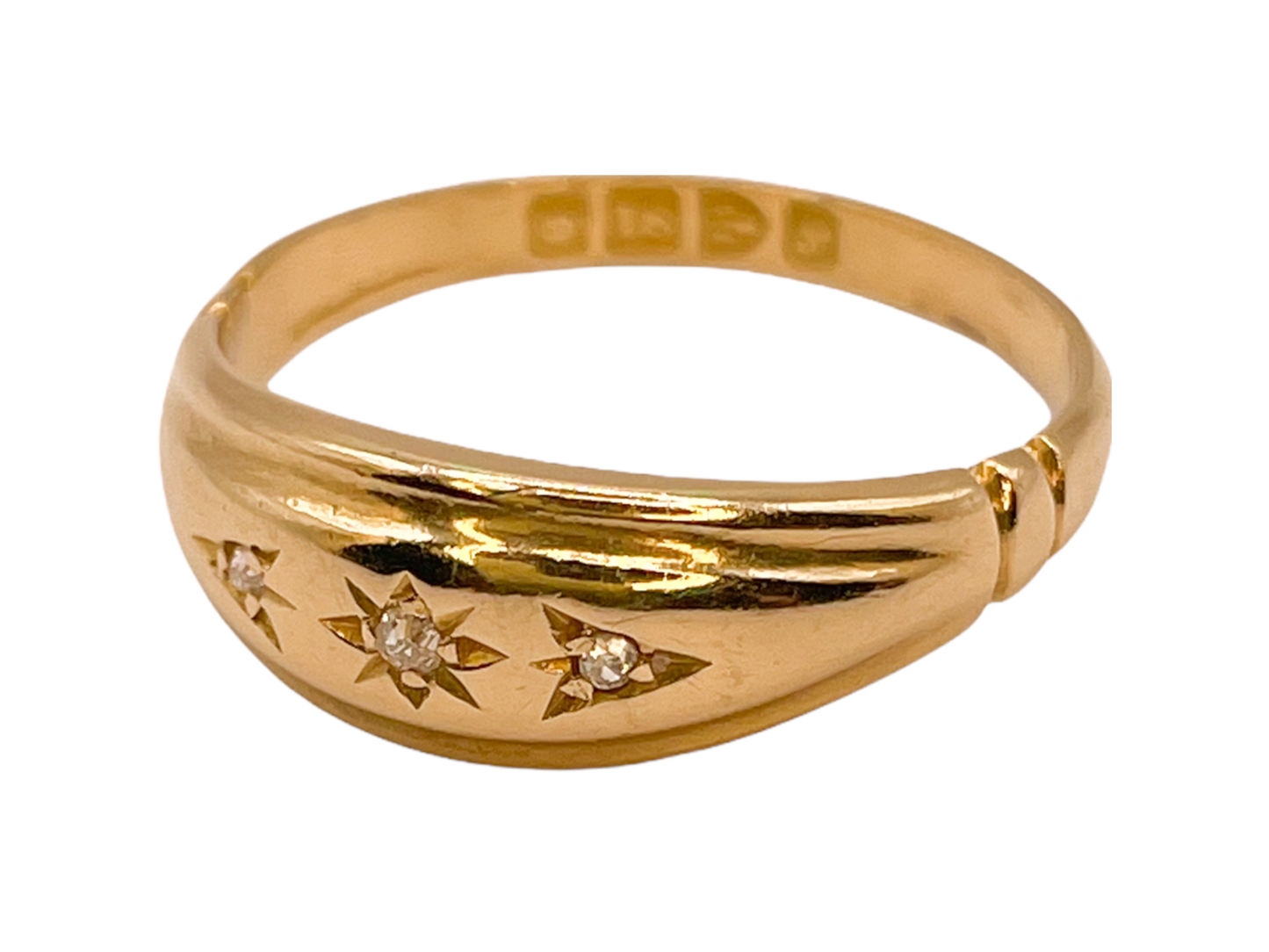 Vintage 18k Gypsy Set Diamond Ring