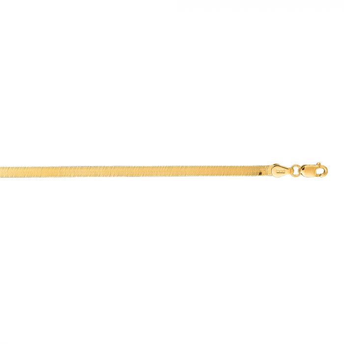 14K Gold 3mm Imperial Herringbone Chain